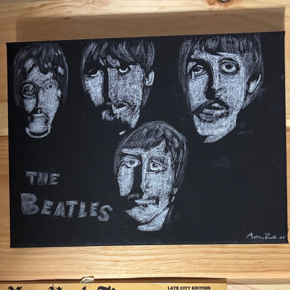 The Beatles Black and White Canvas Art